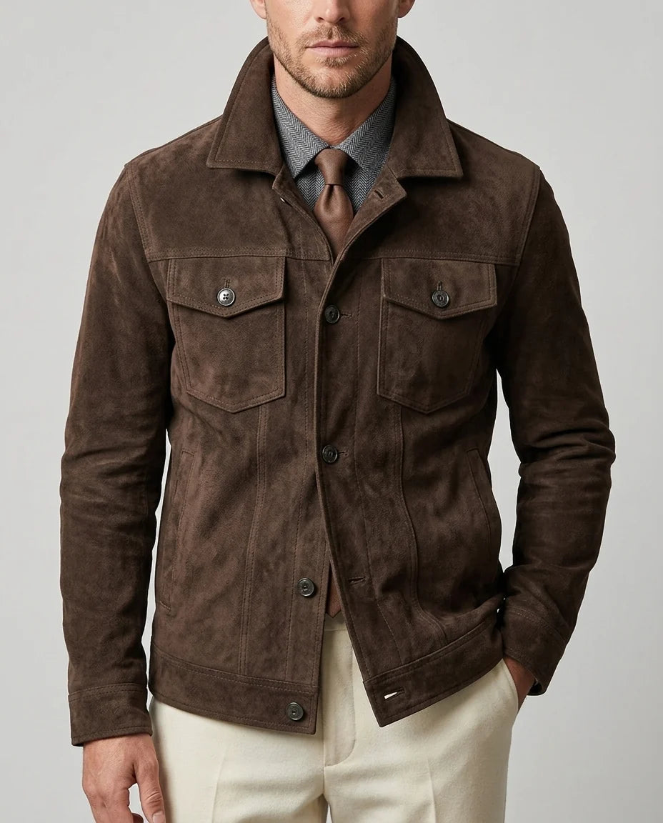 Bramwell Men's Suede Utility Jacket