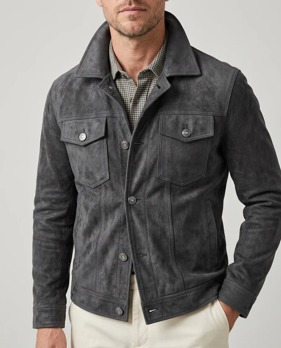 Bramwell Men's Suede Utility Jacket