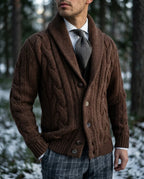 Alderton Men's Cable Knit Shawl Collar Cardigan