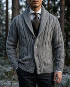 Alderton Men's Cable Knit Shawl Collar Cardigan